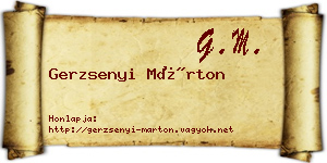 Gerzsenyi Márton névjegykártya