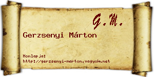 Gerzsenyi Márton névjegykártya